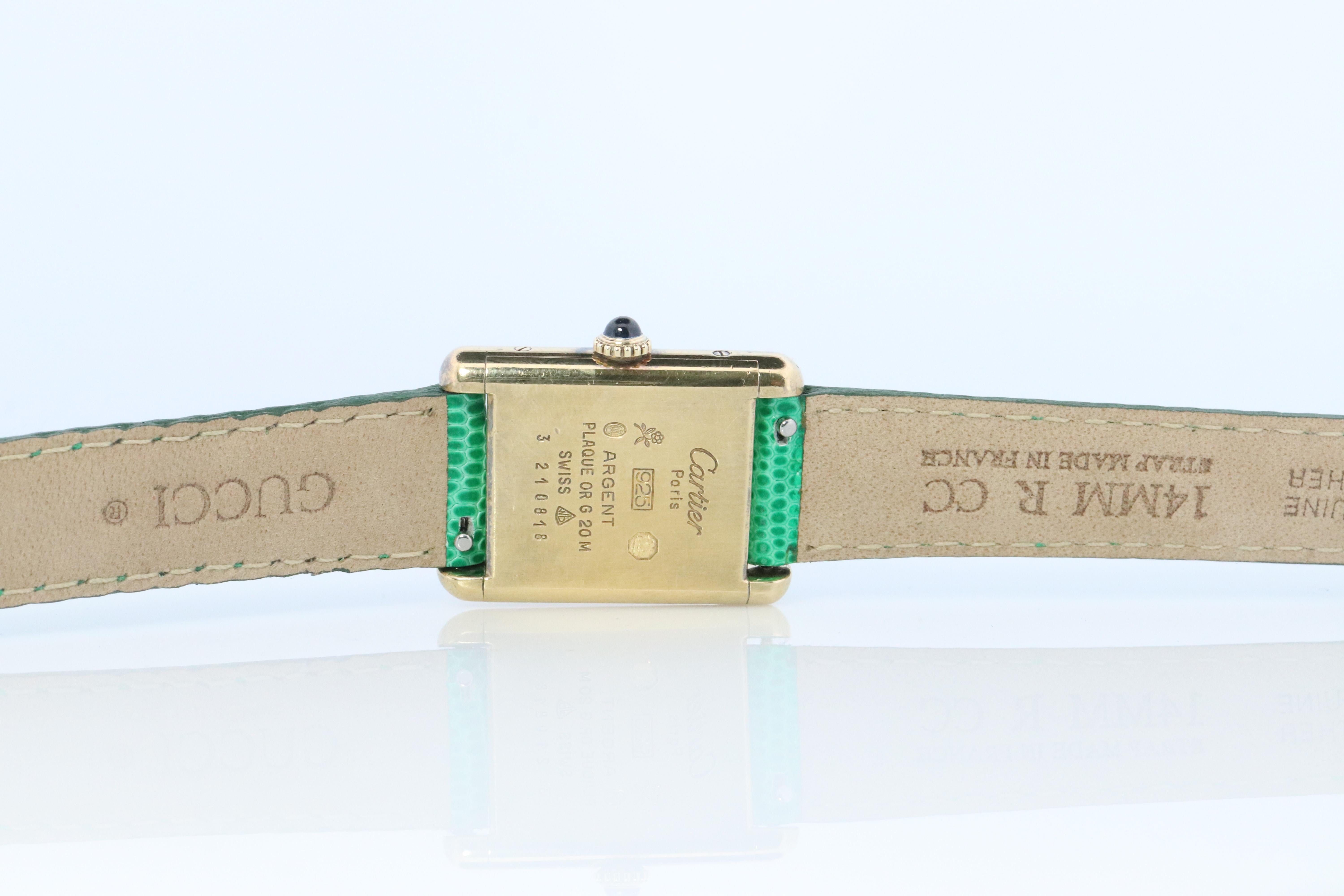Must de Cartier Tank Manual Watch. Vermeil ARGENT 925 Windup Tank 3