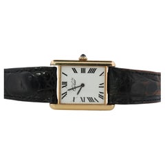 Vintage Must de Cartier Trinity Tank Watch. 925 Vermeil ARGENT Manual Tank.