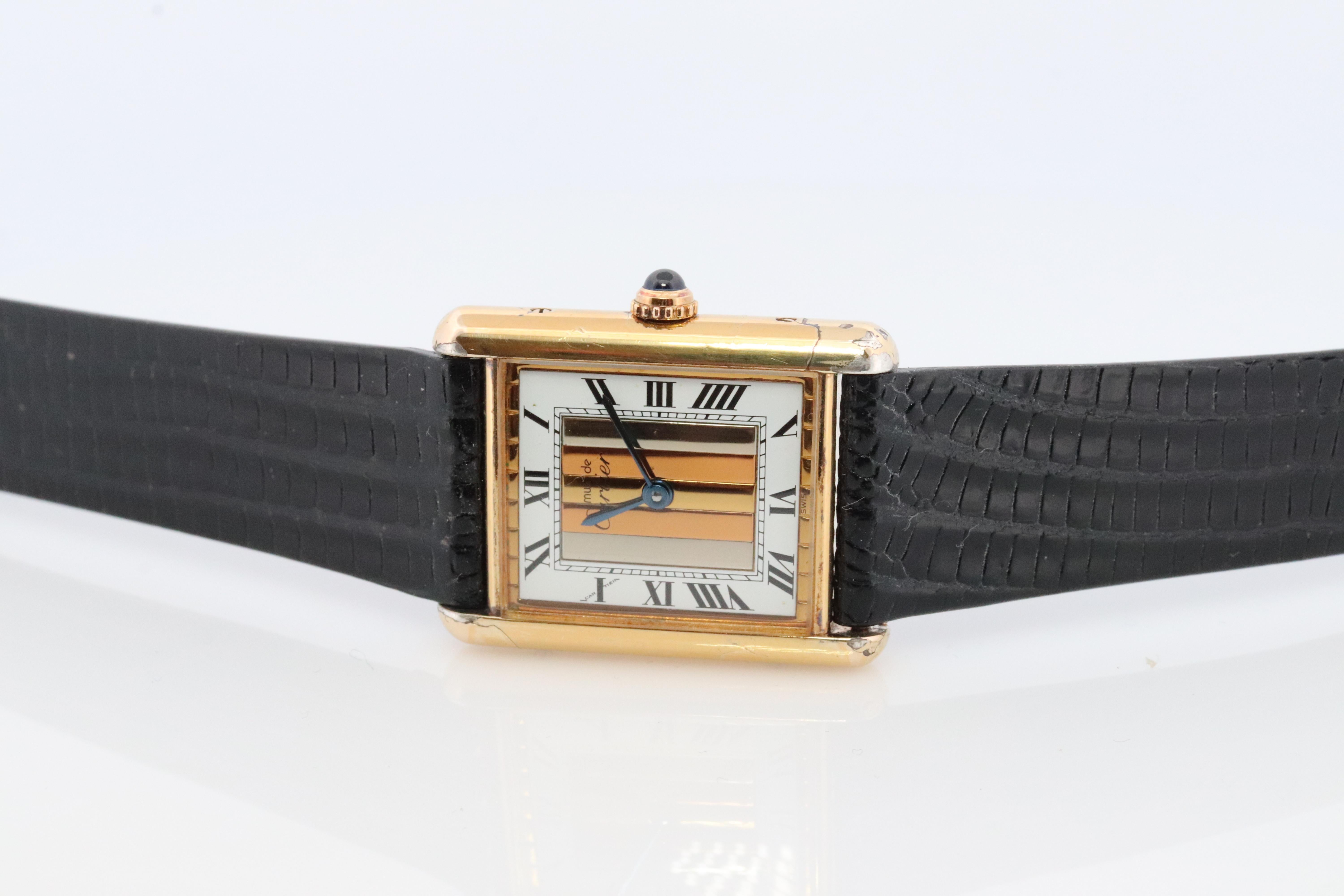 cartier tank must vermeil