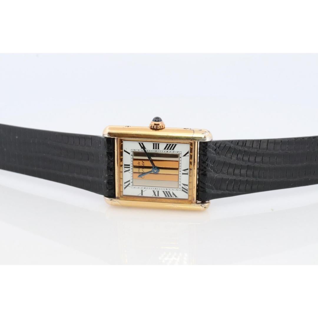 Vintage Must De Cartier Trinity Tank-Uhr im Vintage-Stil. 925 Vermeil Argent Tricolor Tank. im Angebot 2