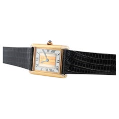 Vintage Must De Cartier Trinity Tank Watch. 925 Vermeil Argent Tricolor Tank.