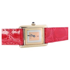 Vintage Must de Cartier Trinity Tank Watch. Vermeil ARGENT Tricolor Windup Tank
