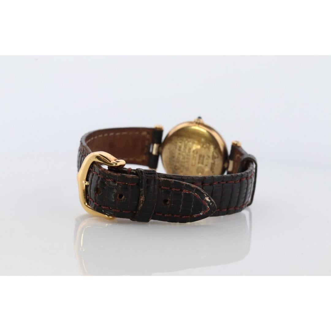 Must de Cartier Vendome Trinity-Uhr, Vintage. ARGENT Cartier 925 Vermeil-Quarz 2