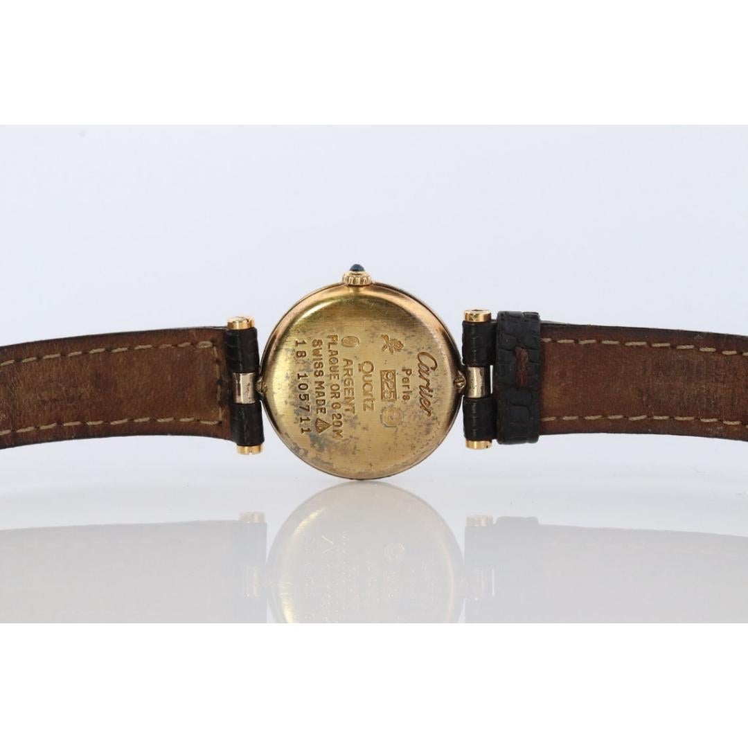 Must de Cartier Vendome Trinity-Uhr, Vintage. ARGENT Cartier 925 Vermeil-Quarz 5