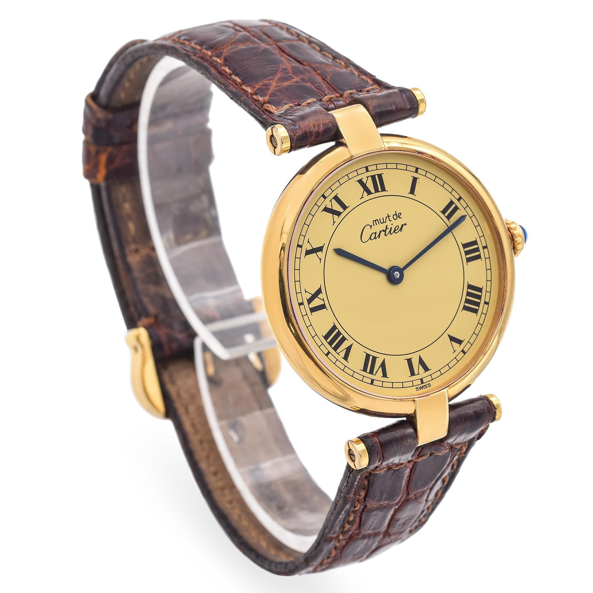  Must De Cartier Montre Vendome Vermeil vintage Pour femmes 