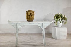 Vintage Mustard Brown Glazed Ceramic Vase with Incised Floral and Bird Motifs