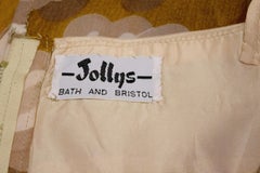 Vintage Mustard , Grey and Ivory Print dress by Jollys of Bath and Bristol
