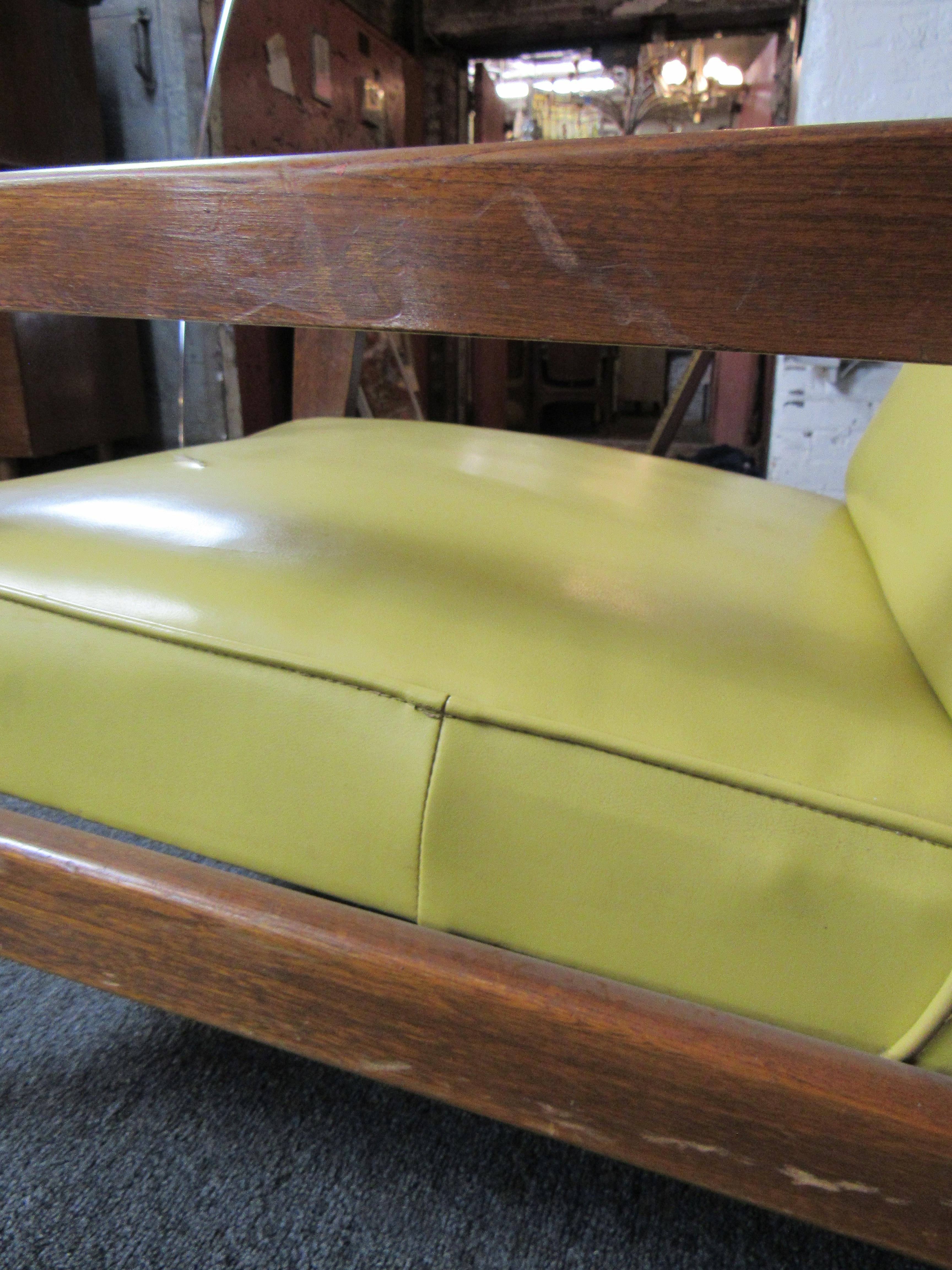 Vintage Mustard & Walnut Midcentury Lounge Chair 5