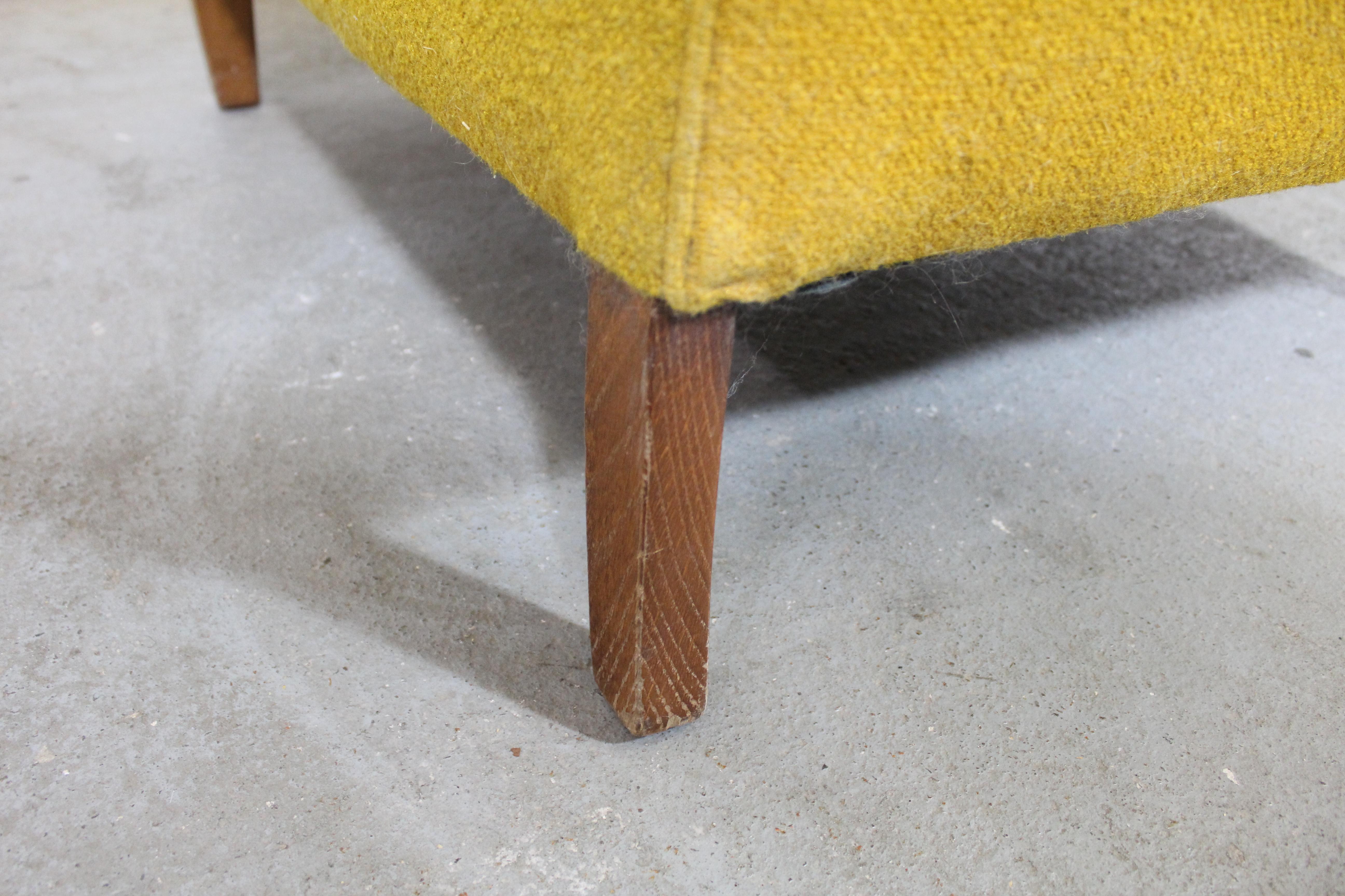 Vintage Mid Century Fireside Wing Back Chair Mustard Yellow 2