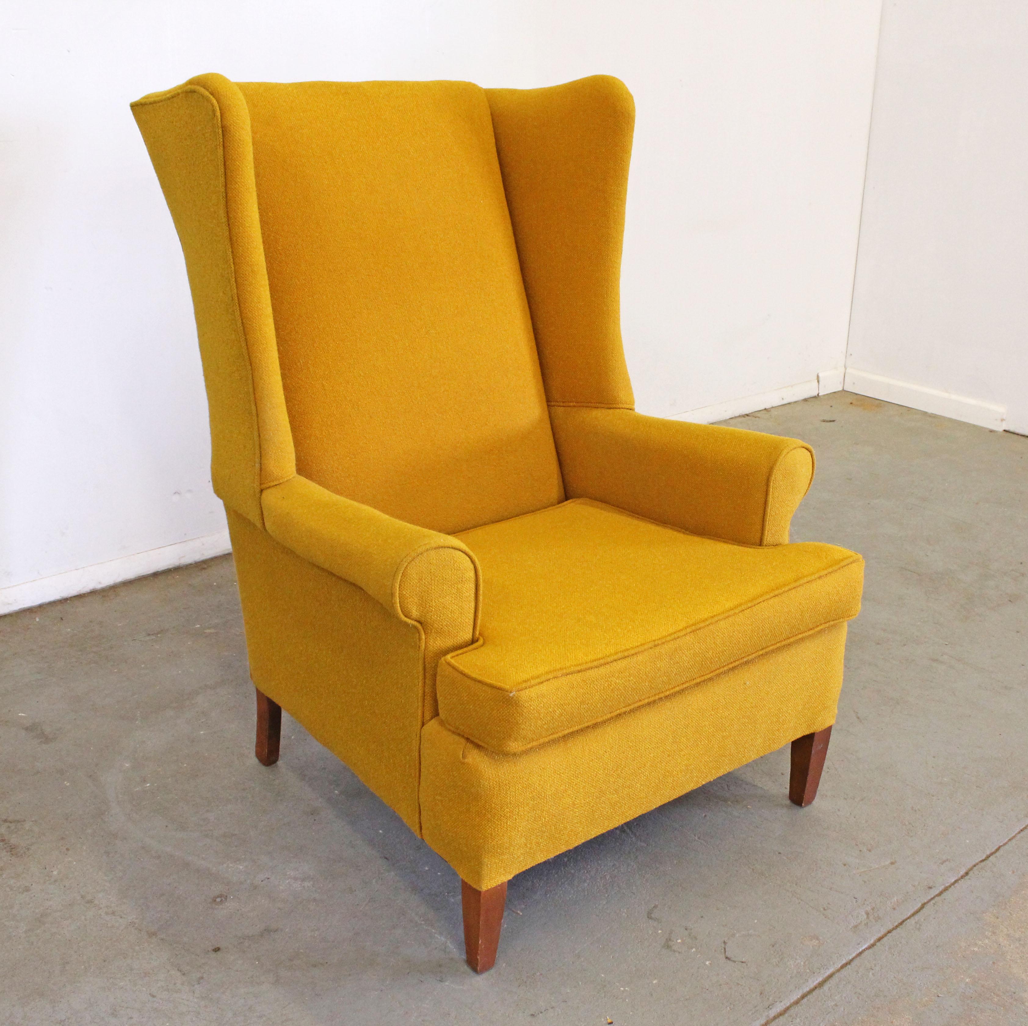 mustard yellow wingback chair
