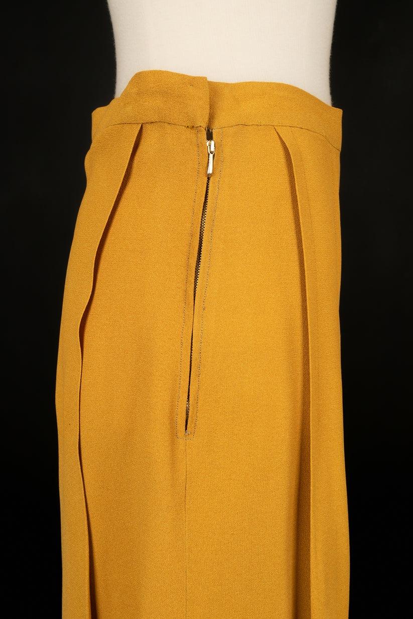 Vintage Mustard-Yellow Tone Crepe Set, 1940s For Sale 5