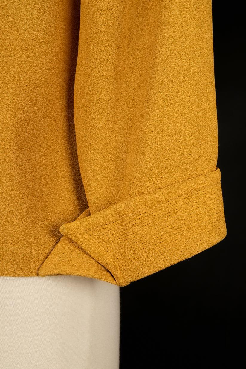 Vintage Mustard-Yellow Tone Crepe Set, 1940s For Sale 2