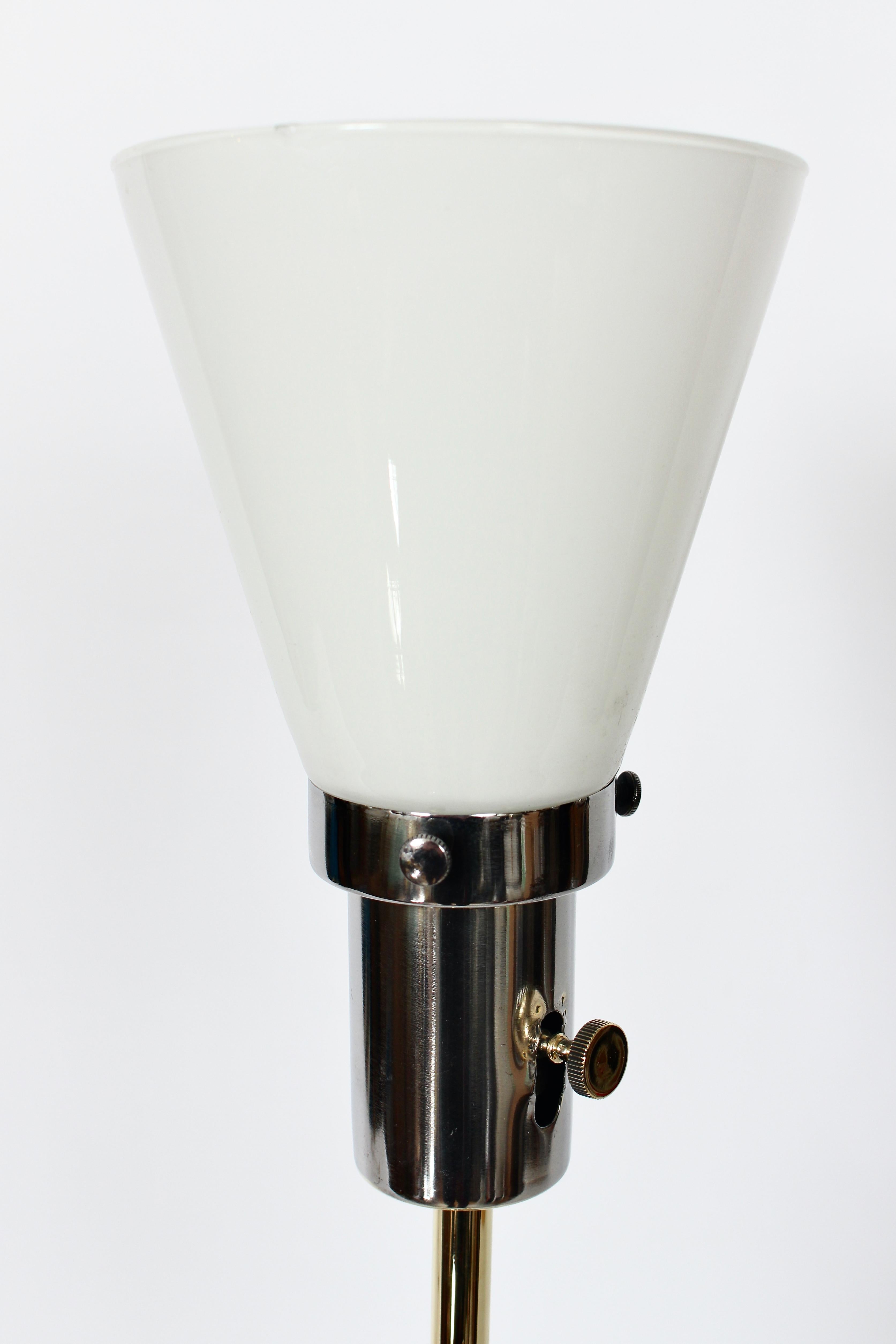 Lampe Mutual Sunset Co. Lampe de bureau Spoutnik atomique en métal poli, années 1950 en vente 6