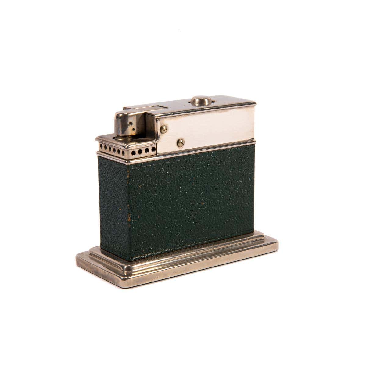 Vintage Myflam Chrome Leather Table Lighter Square base 1950s For Sale ...