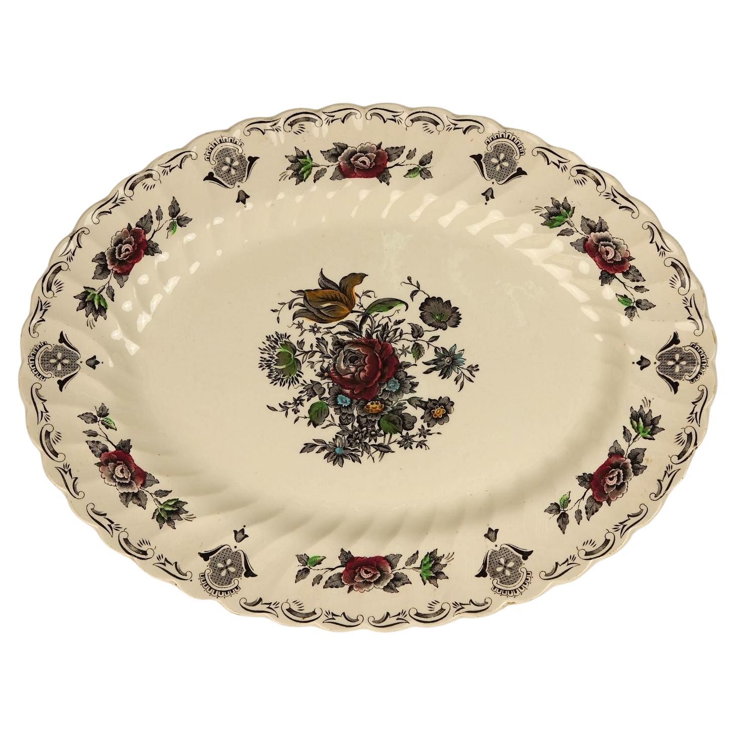 Vintage Myott "Bouquet" Oval Serving Plate, Staffordshire, England