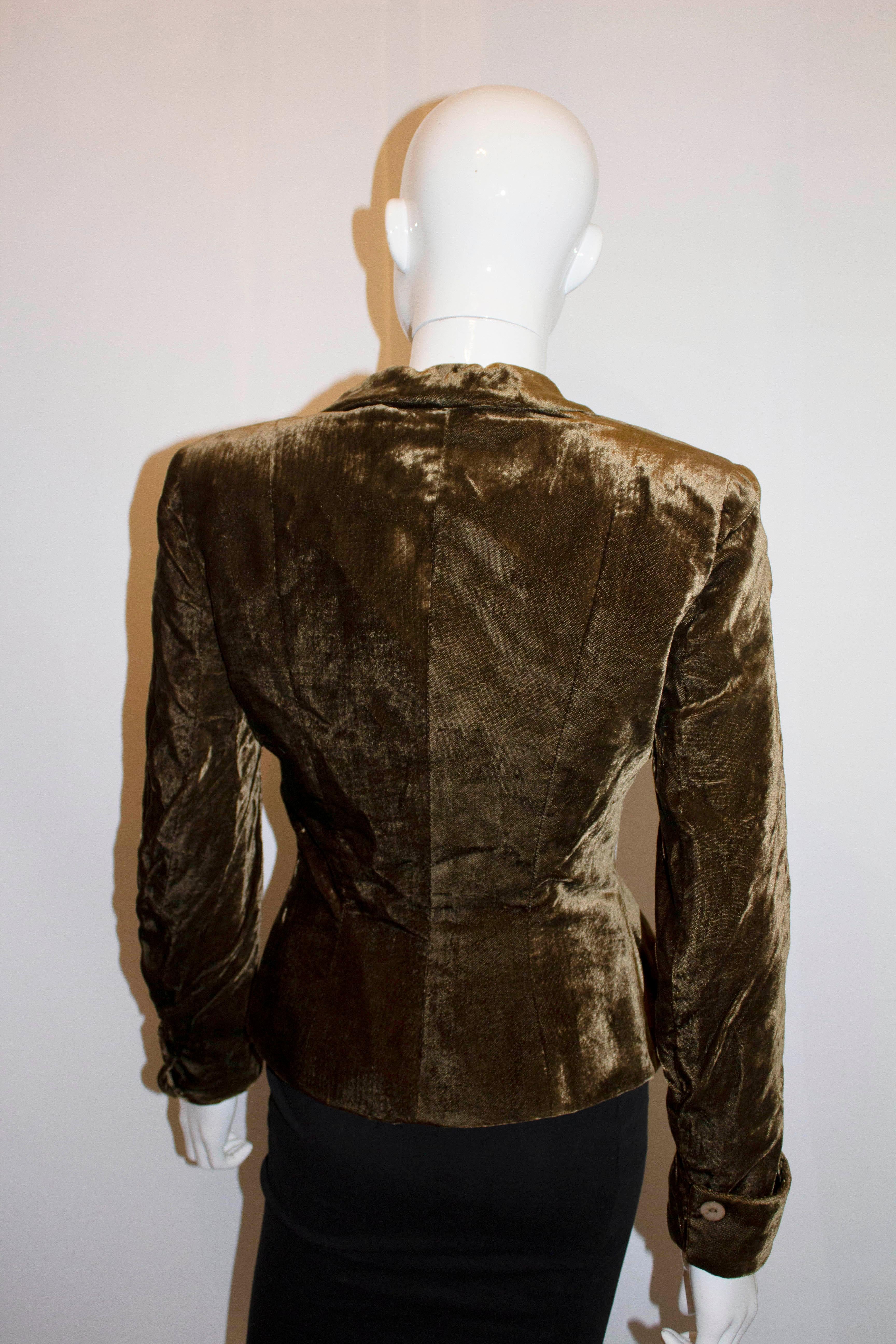 womens brown velvet jacket