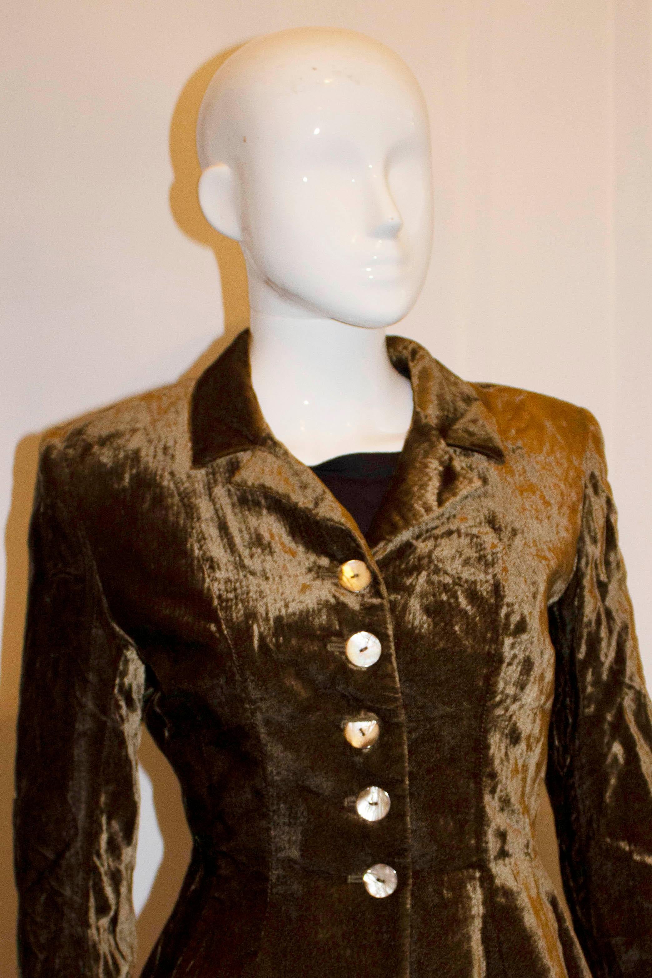 Black Vintage Myrene de Premonville  Velvet Jacket For Sale