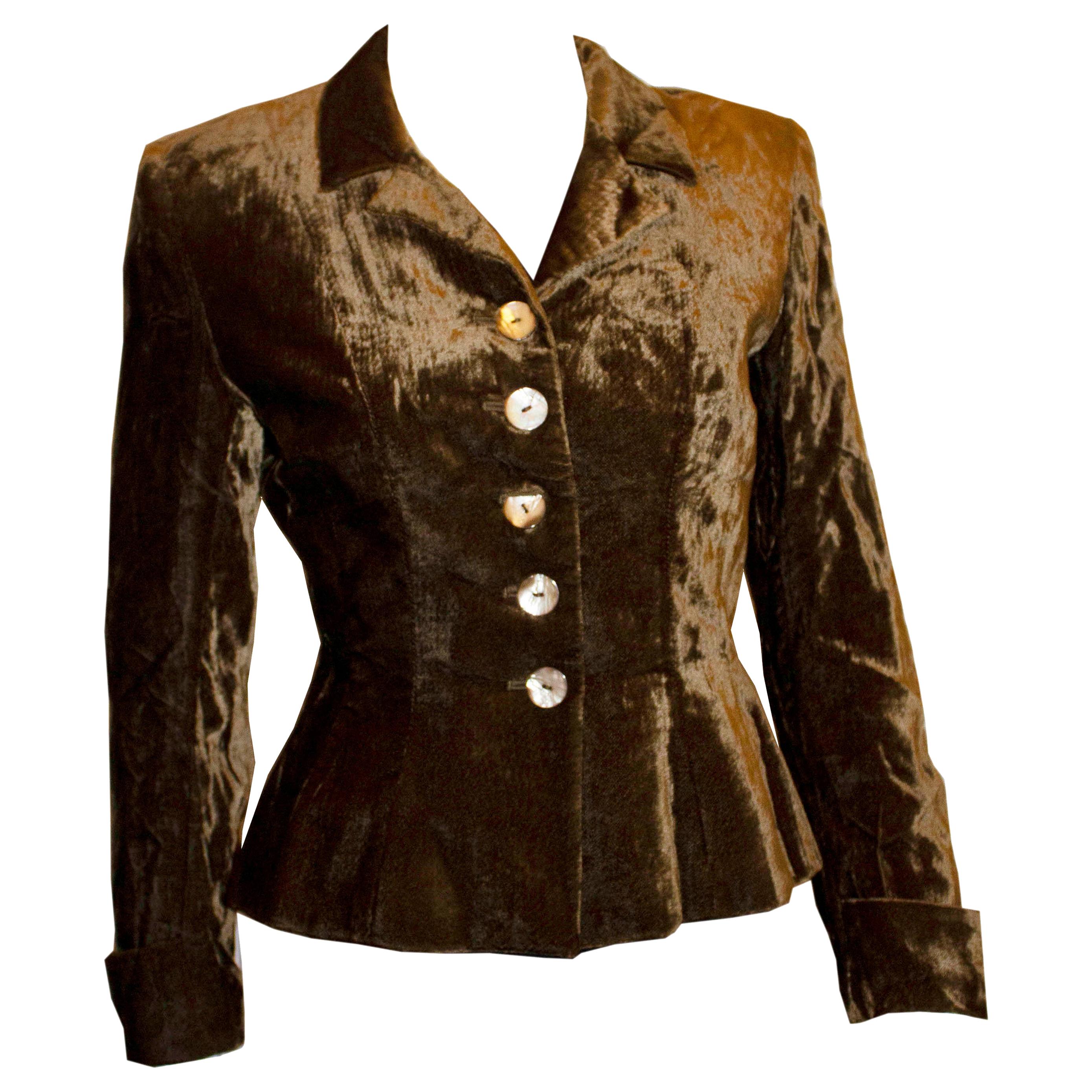 Vintage Myrene de Premonville  Velvet Jacket For Sale