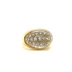 Vintage Myst De Cartier Rock Crystal and Diamond Ring 18k Yellow Gold