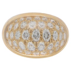Ring aus 18 Karat Gelbgold mit Bergkristall und Diamant von Myst de Cartier