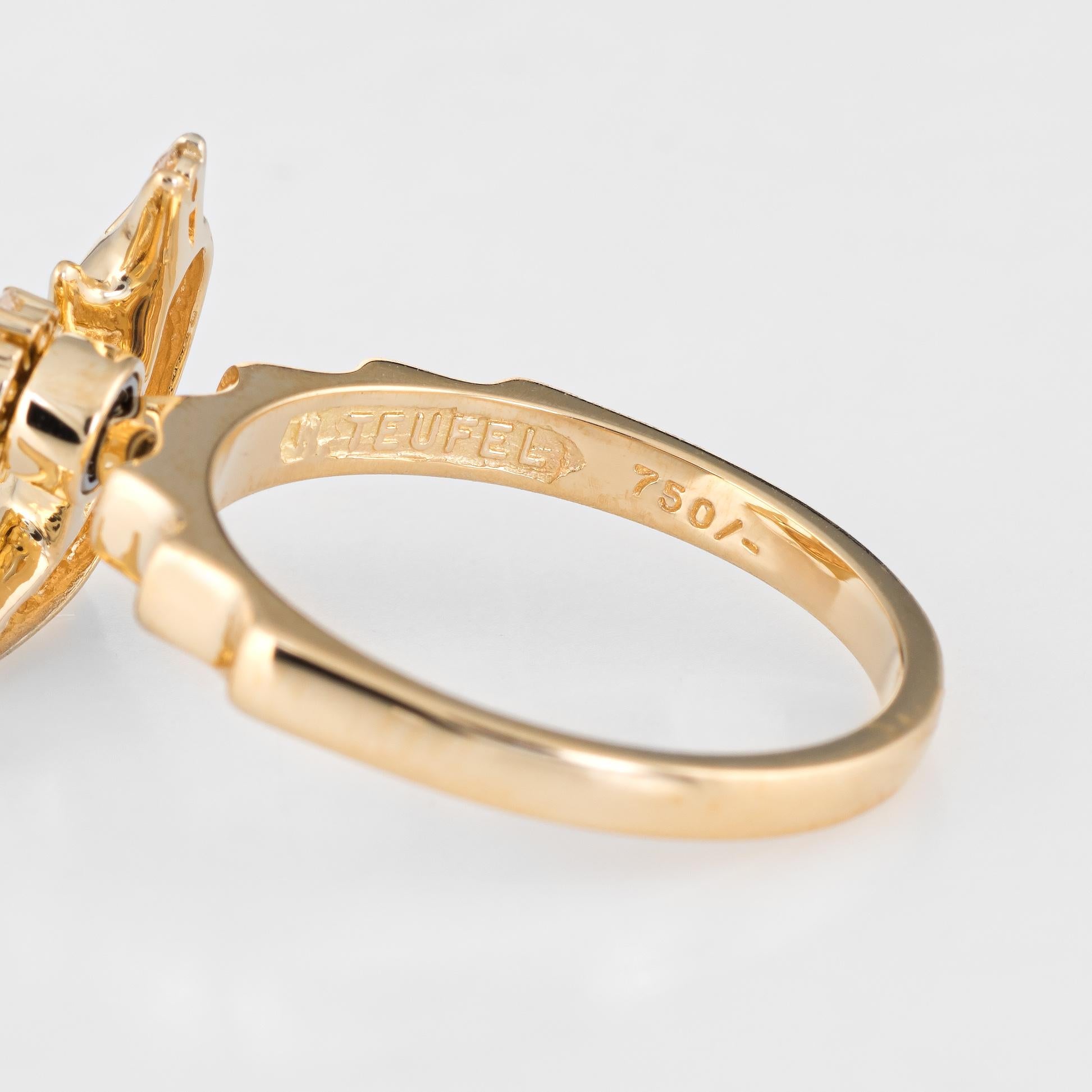 N Teufel Dolphin Diamond Spinner Ring 18 Karat Gold Motion circa 1987 Ocean In Excellent Condition In Torrance, CA