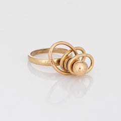 Vintage N Teufel Spinner Ring c1975 14k Gold Oval Motion Estate Jewelry