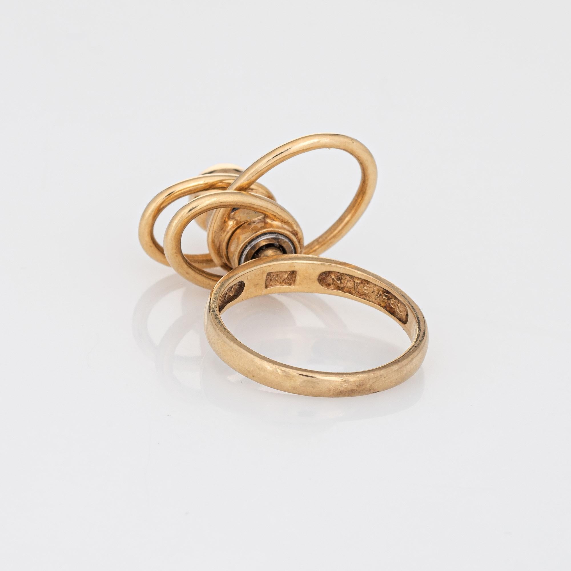 Vintage N Teufel Spinner Ring, ca. 1975, 14k Gold, Oval Motion, Nachlassschmuck (Moderne)