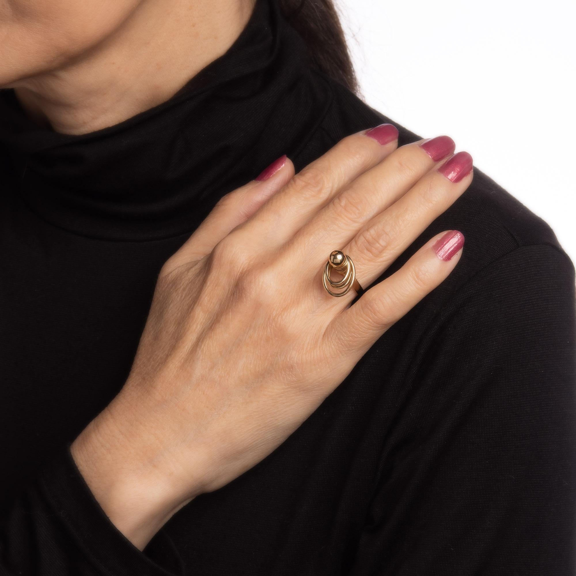 Vintage N Teufel Spinner Ring, ca. 1975, 14k Gold, Oval Motion, Nachlassschmuck für Damen oder Herren