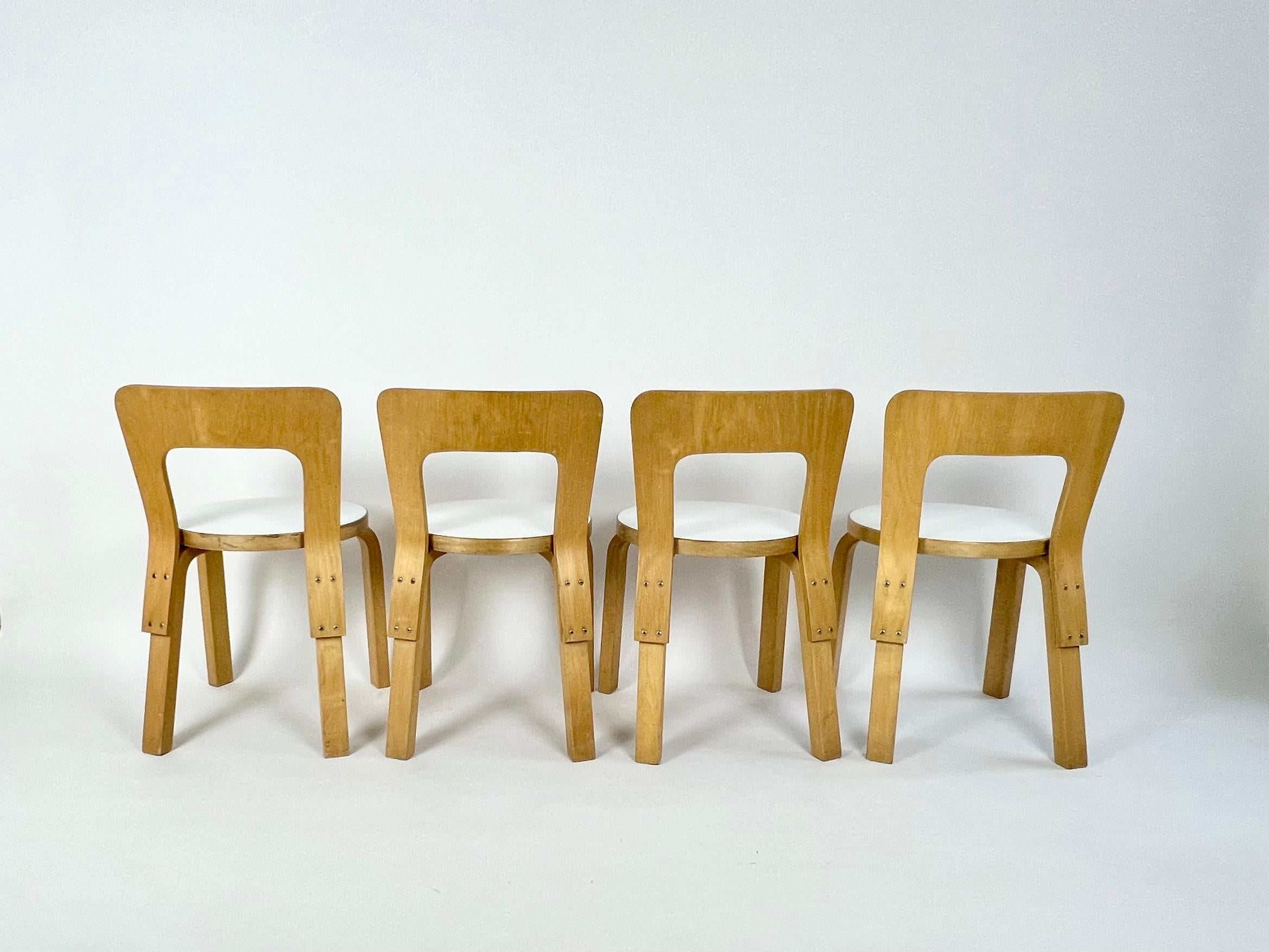 Finnish Vintage N65 children's chairs by Alvar Aalto for Artek, Finland 1960-70 For Sale
