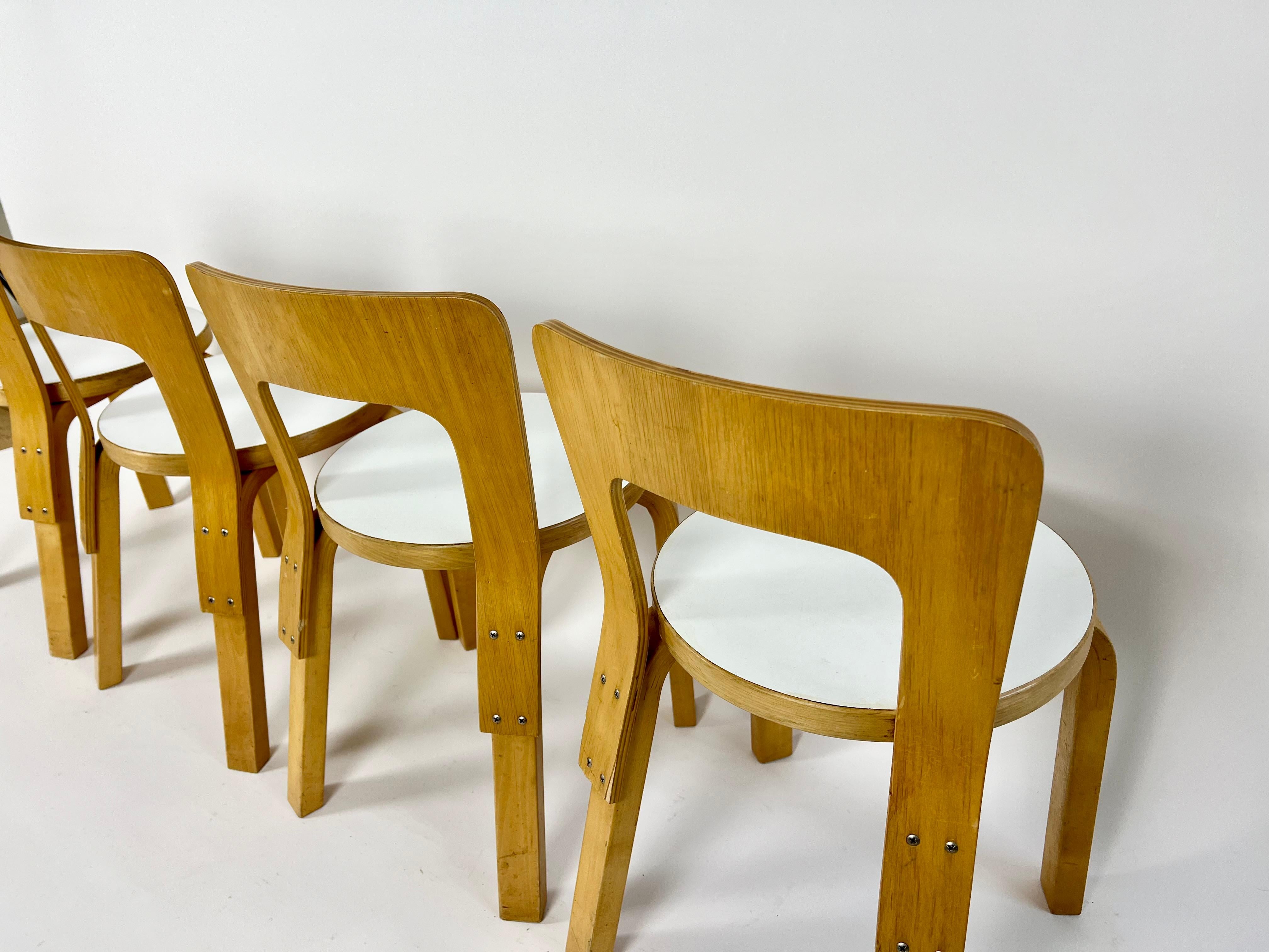 Vintage N65 children's chairs by Alvar Aalto for Artek, Finland 1960-70 In Good Condition For Sale In Bristol, GB