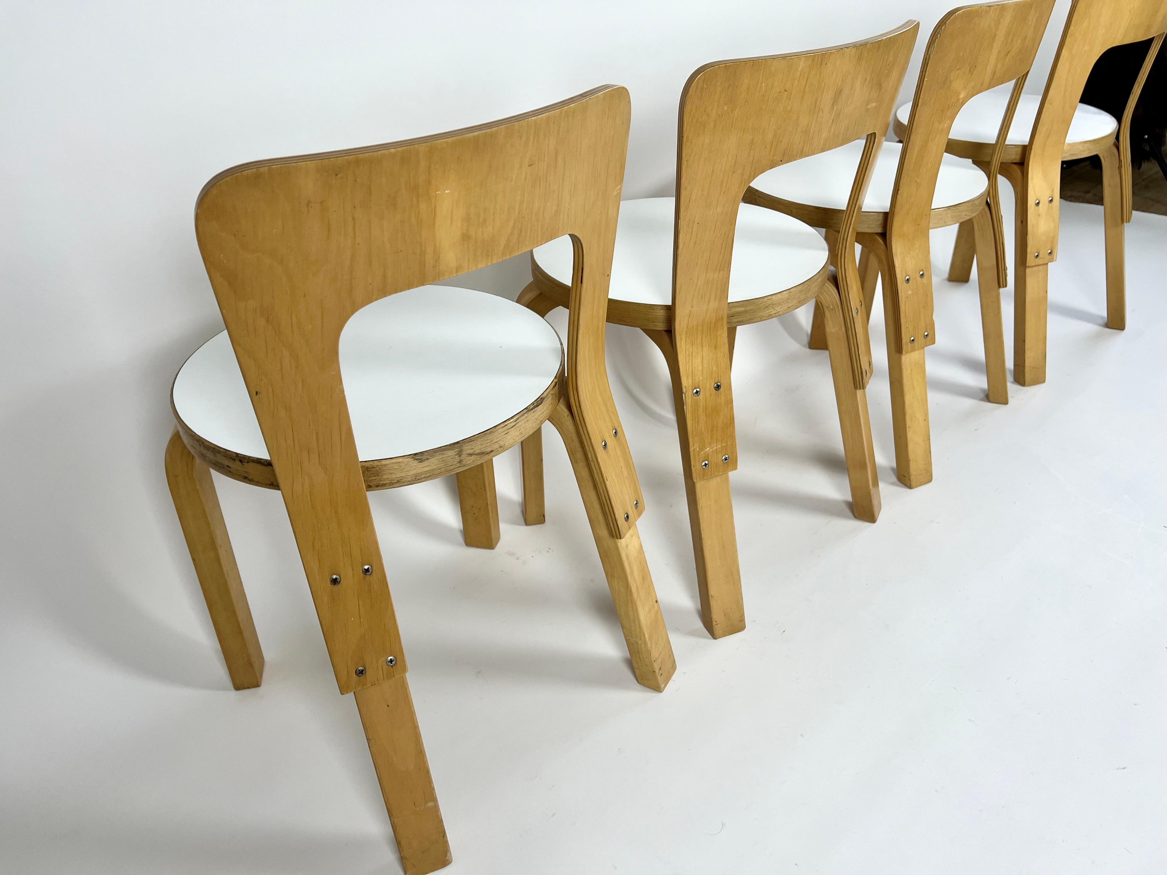 20th Century Vintage N65 children's chairs by Alvar Aalto for Artek, Finland 1960-70 For Sale