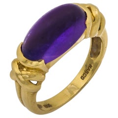Vintage Nabco 4.40 carat amethyst 14k yellow gold ring