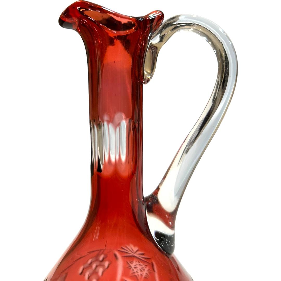 German Vintage Nachtmann Bavarian Cut Crystal Bohemian Style “Traube” Red Wine Carafe For Sale