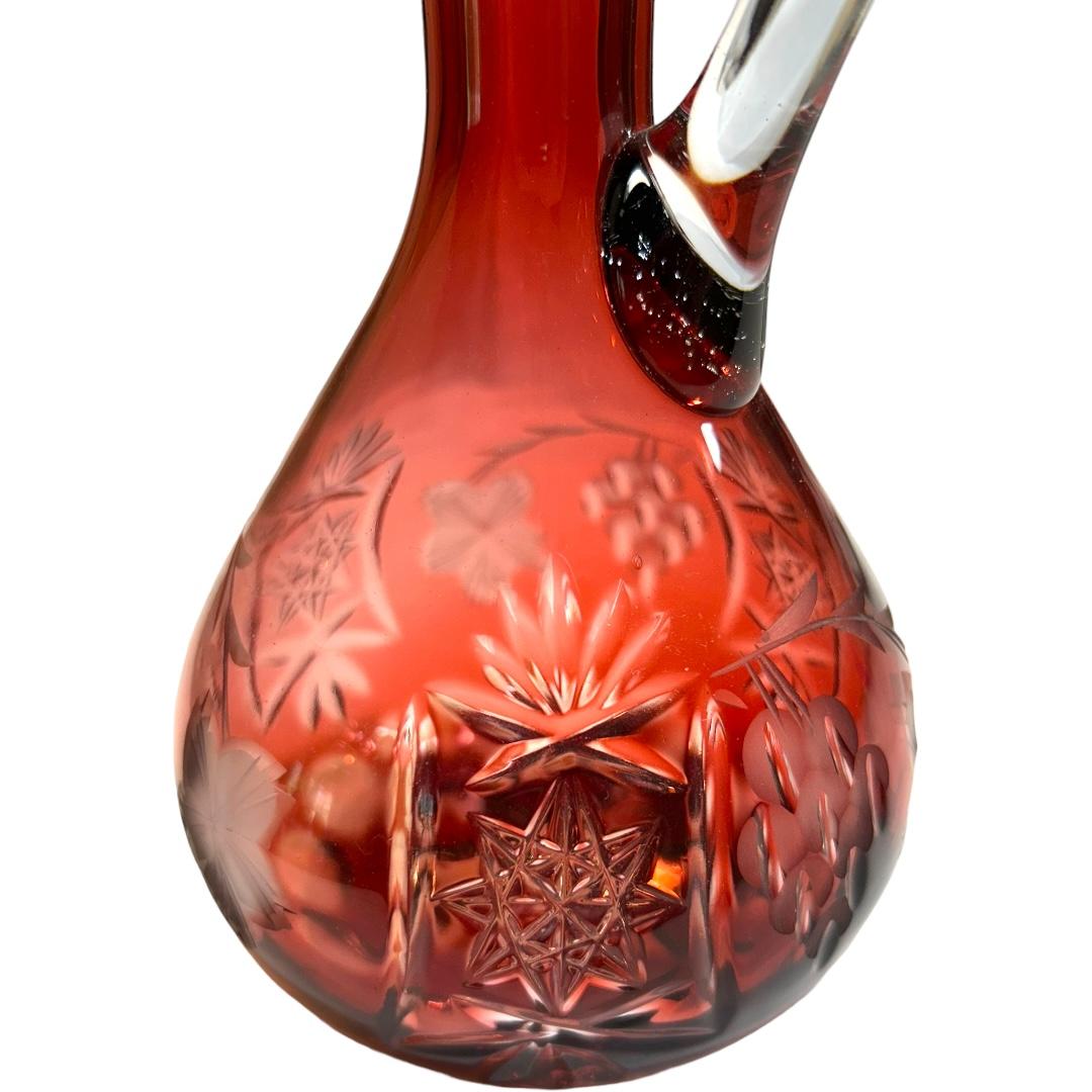 20th Century Vintage Nachtmann Bavarian Cut Crystal Bohemian Style “Traube” Red Wine Carafe For Sale