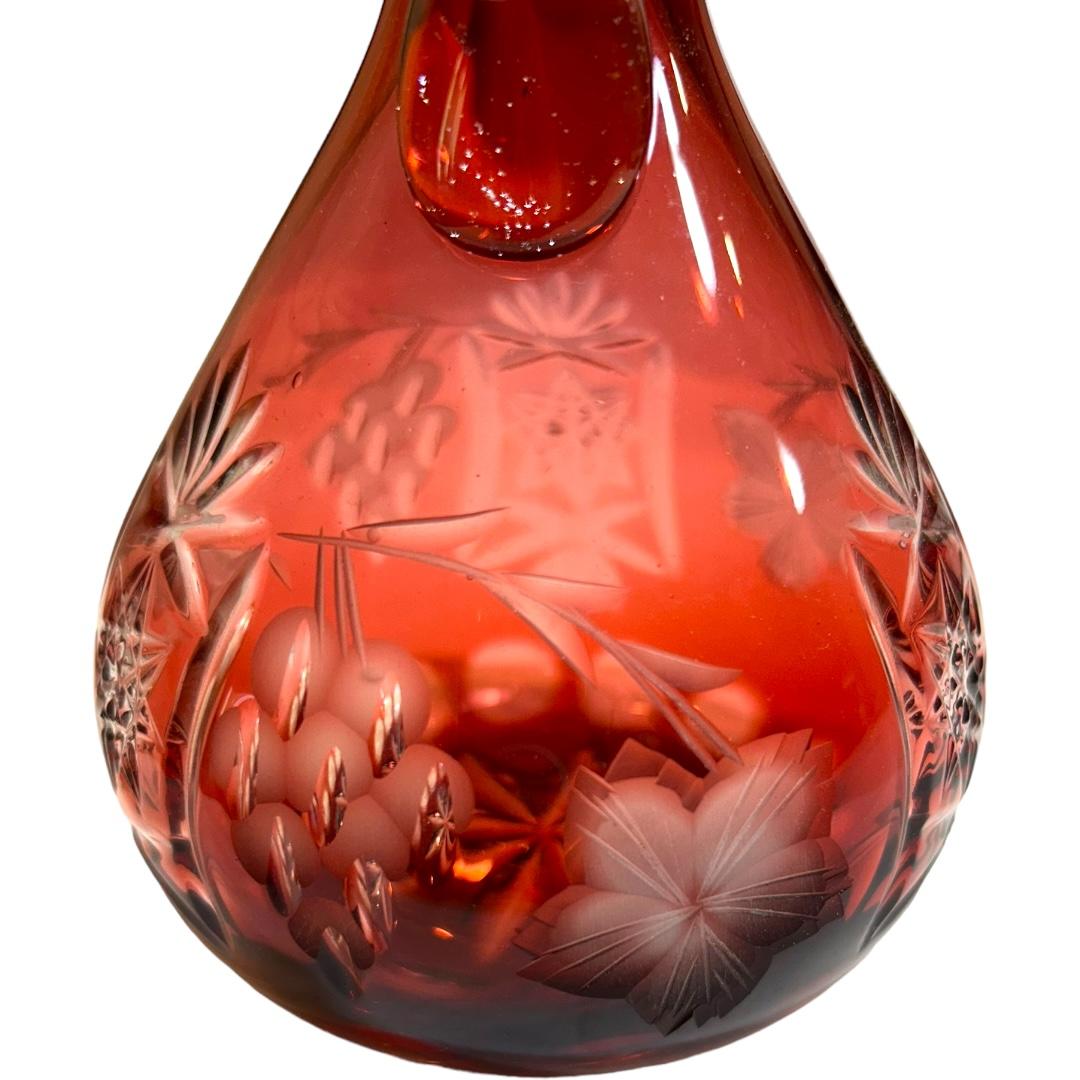 20th Century Vintage Nachtmann Bavarian Cut Crystal Bohemian Style “Traube” Red Wine Carafe For Sale
