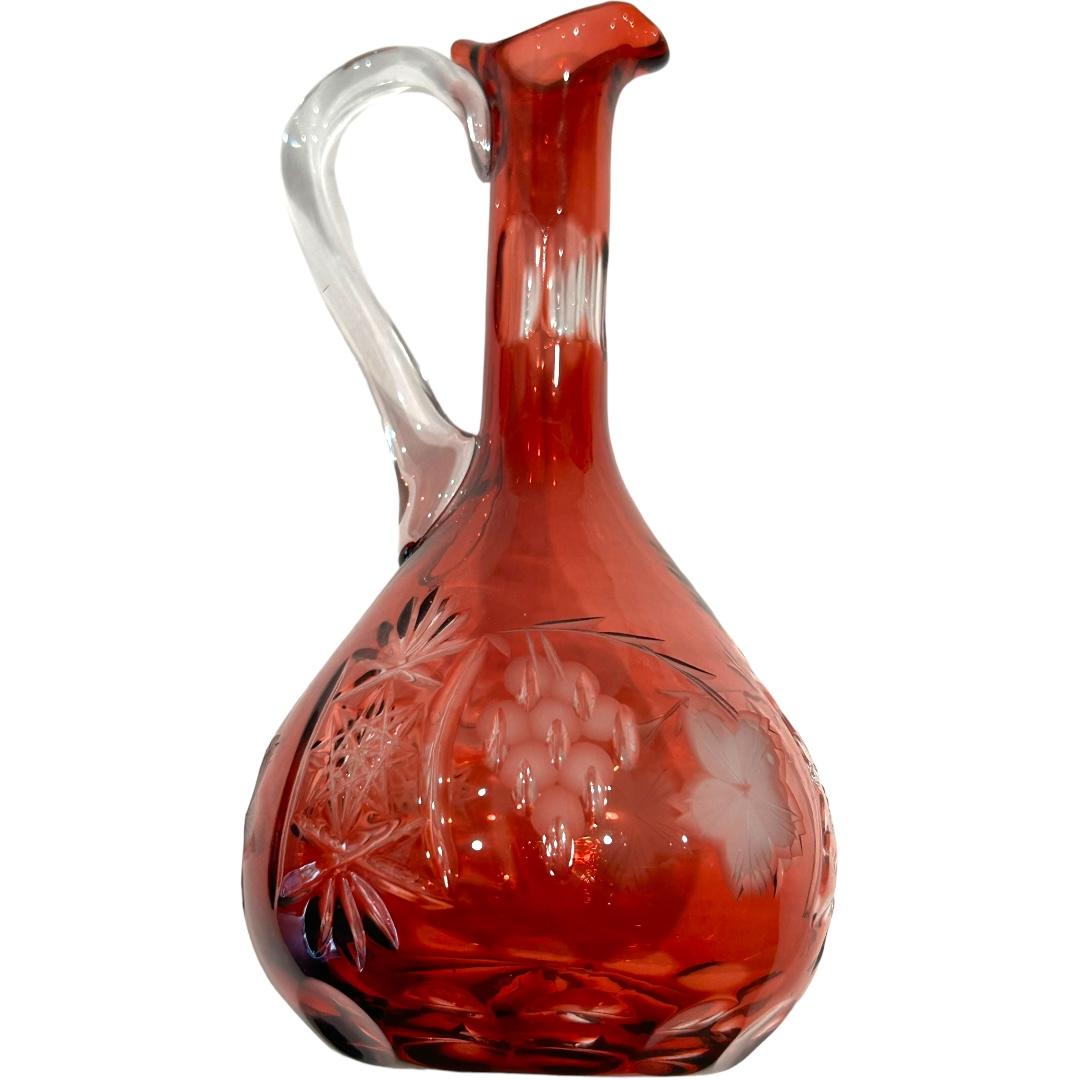 Vintage Nachtmann Bavarian Cut Crystal Bohemian Style “Traube” Red Wine Carafe For Sale 1