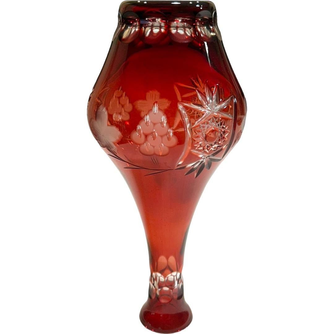 Vintage Nachtmann Bavarian Cut Crystal Bohemian Style “Traube” Red Wine Decanter For Sale 5