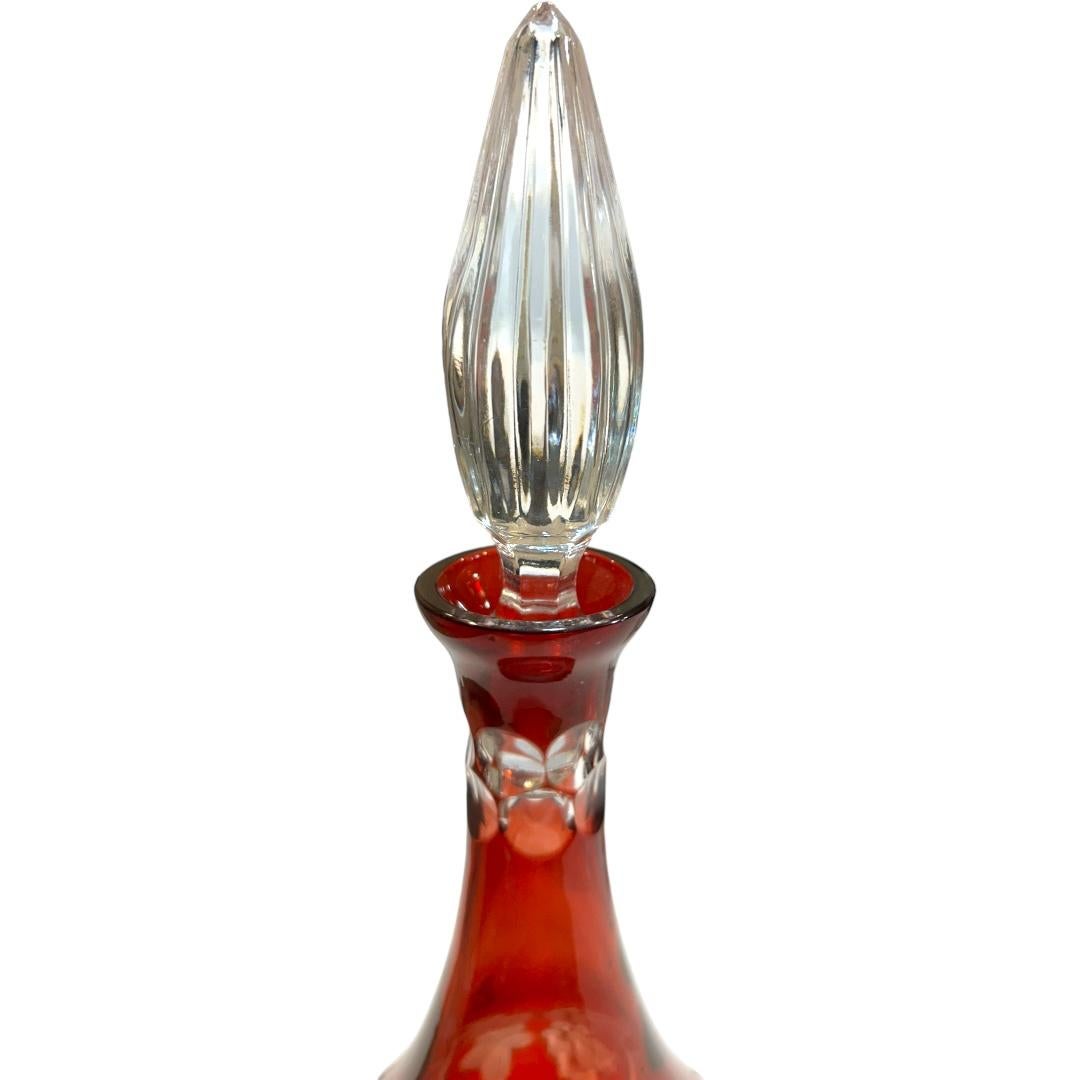 German Vintage Nachtmann Bavarian Cut Crystal Bohemian Style “Traube” Red Wine Decanter For Sale