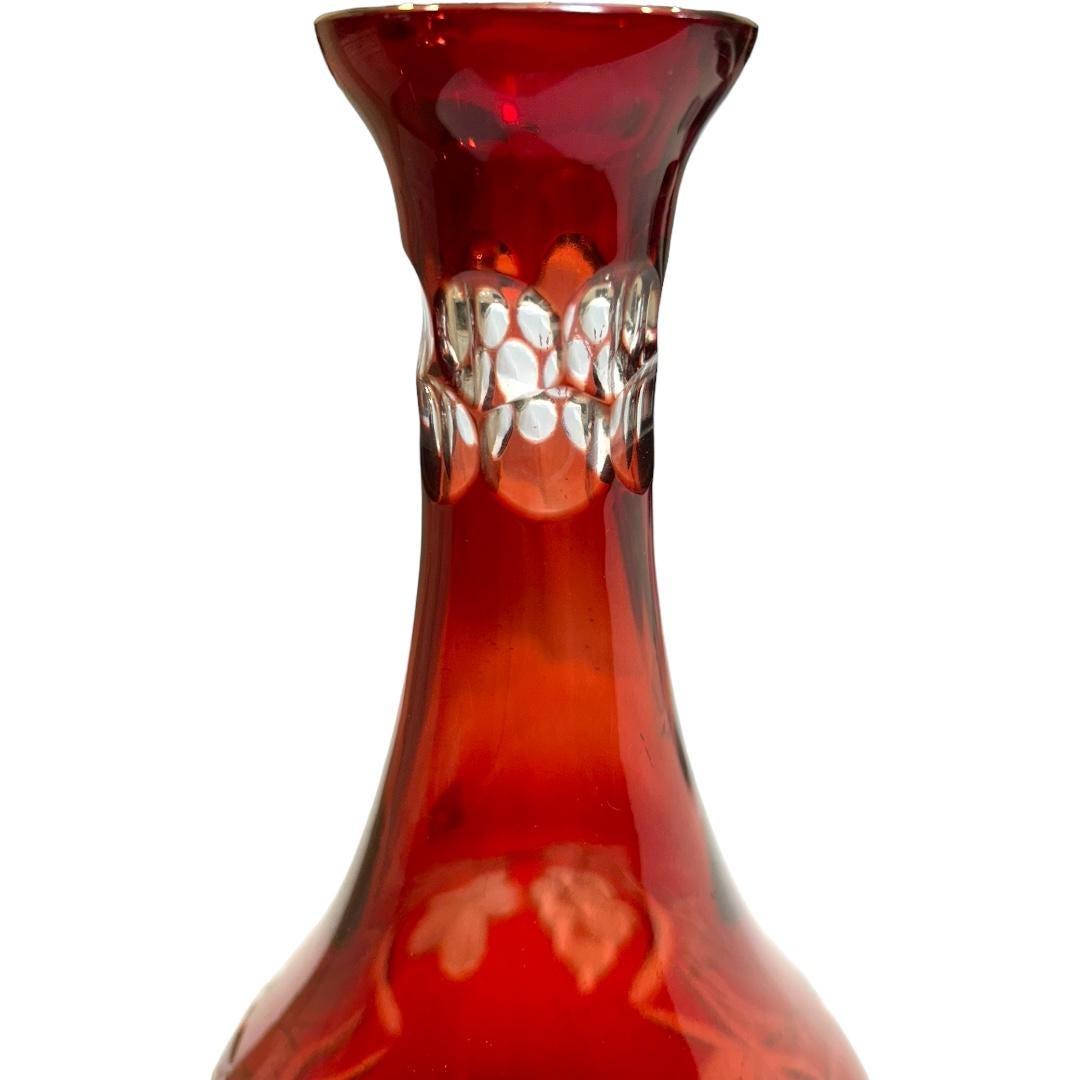 20th Century Vintage Nachtmann Bavarian Cut Crystal Bohemian Style “Traube” Red Wine Decanter For Sale