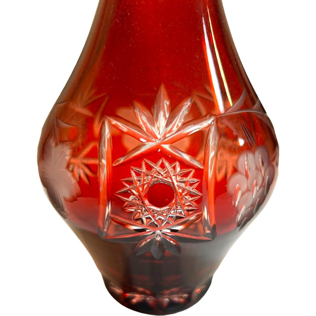 Vintage Nachtmann Bavarian Cut Crystal Bohemian Style “Traube” Red Wine Decanter For Sale 1