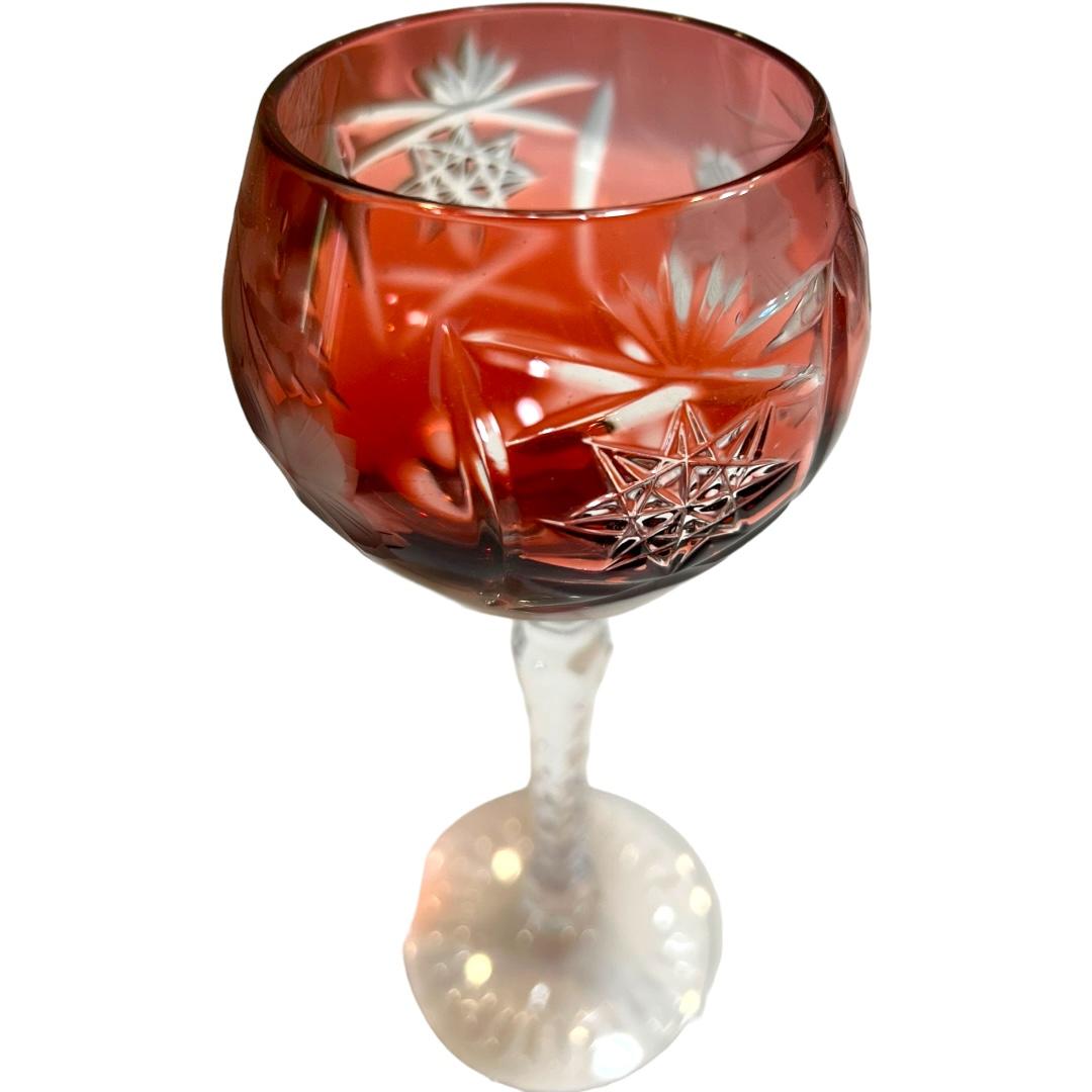 German Vintage Nachtmann Bavarian Cut Crystal Bohemian Style “Traube” Wine Glasses (6) For Sale