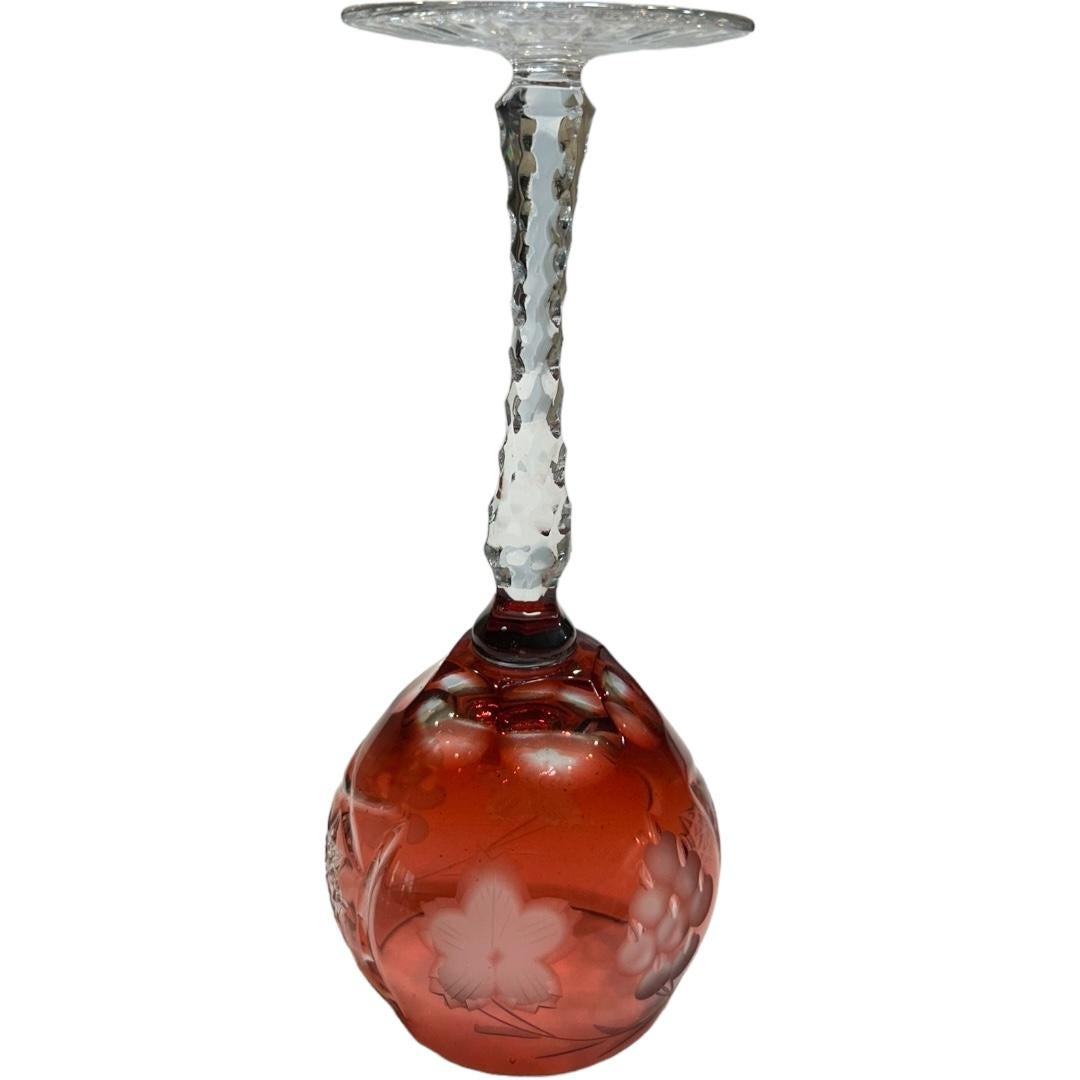 Vintage Nachtmann Bavarian Cut Crystal Bohemian Style “Traube” Wine Glasses (6) For Sale 1