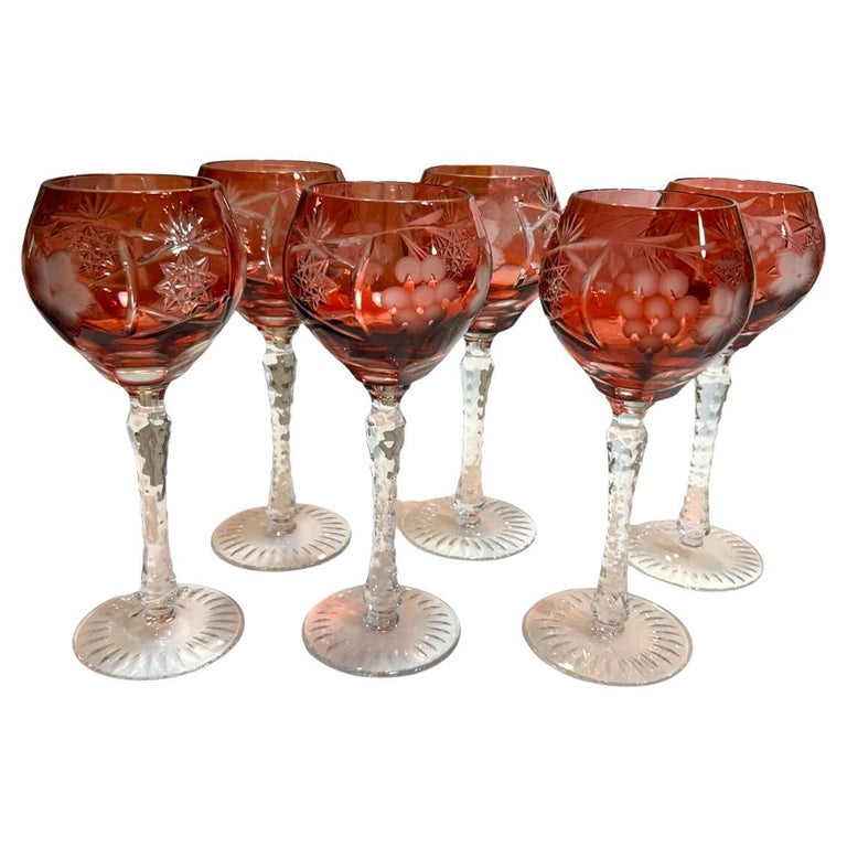 Vintage Nachtmann Bavarian Cut Crystal Bohemian Style Traube Wine Glasses  (6) For Sale at 1stDibs | nachtmann wine glasses, bavarian crystal wine  glasses, vintage cut glass drinking glasses