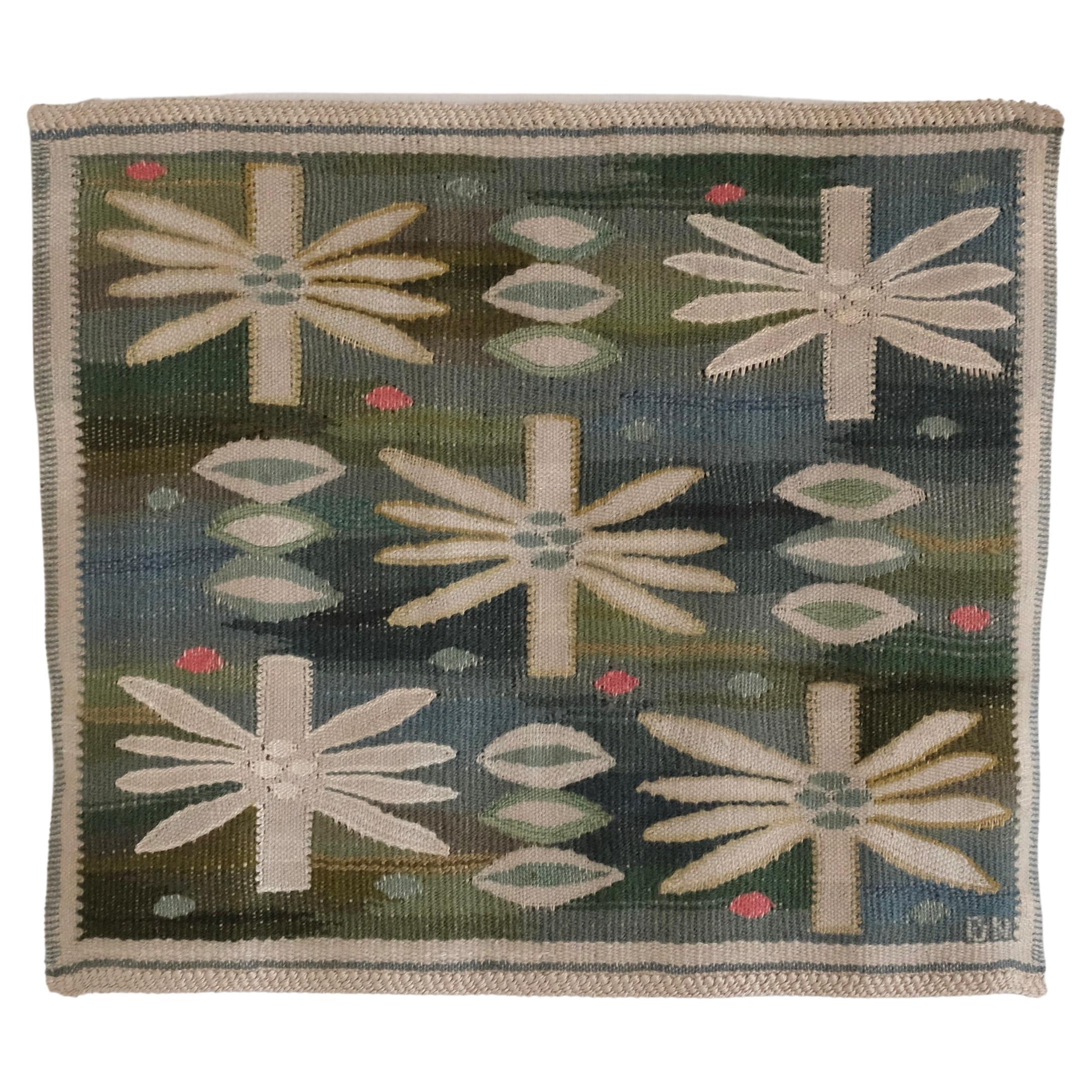 Vintage "Näckroser" Tapestry by Barbro Nilsson