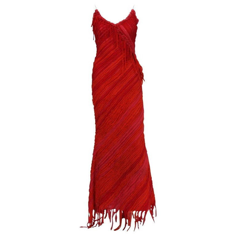 naeem khan beaded fringe dress Mckenna Lace-Up Slit Sequin Beaded Formal Dress main image 1