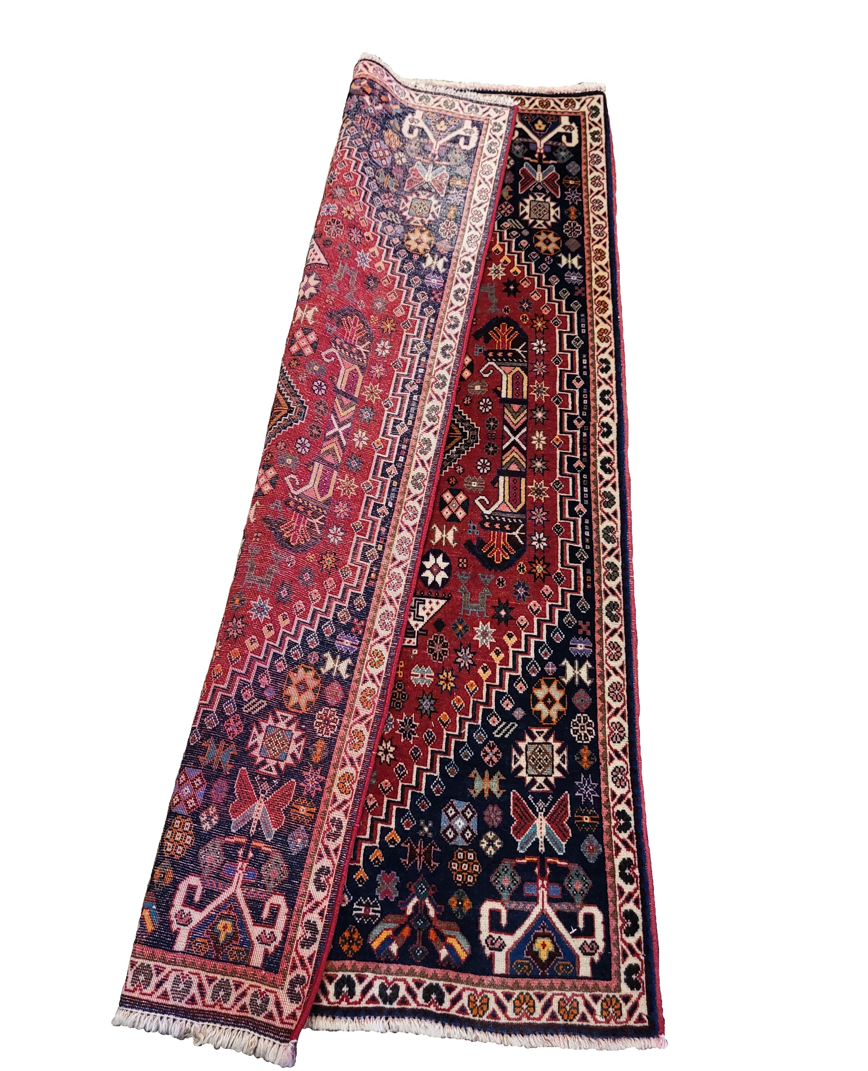 Vintage Nafar / Qashqai, Nomadic Persian Rug - 100% Kork (Lambs Wool) For Sale 1