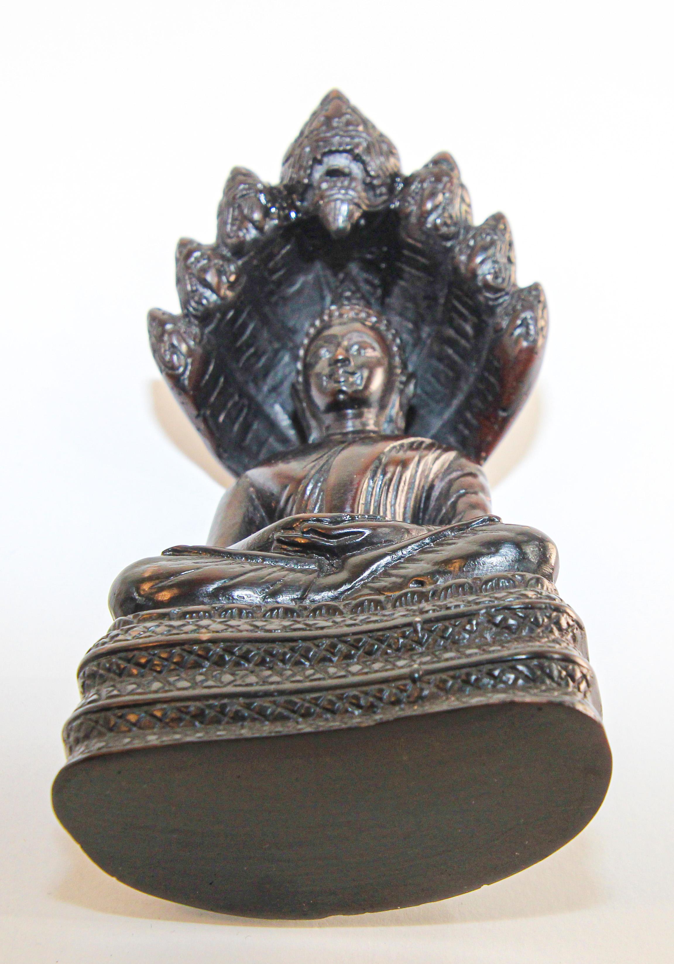 20th Century Vintage Naga Meditating Buddha Statue  For Sale