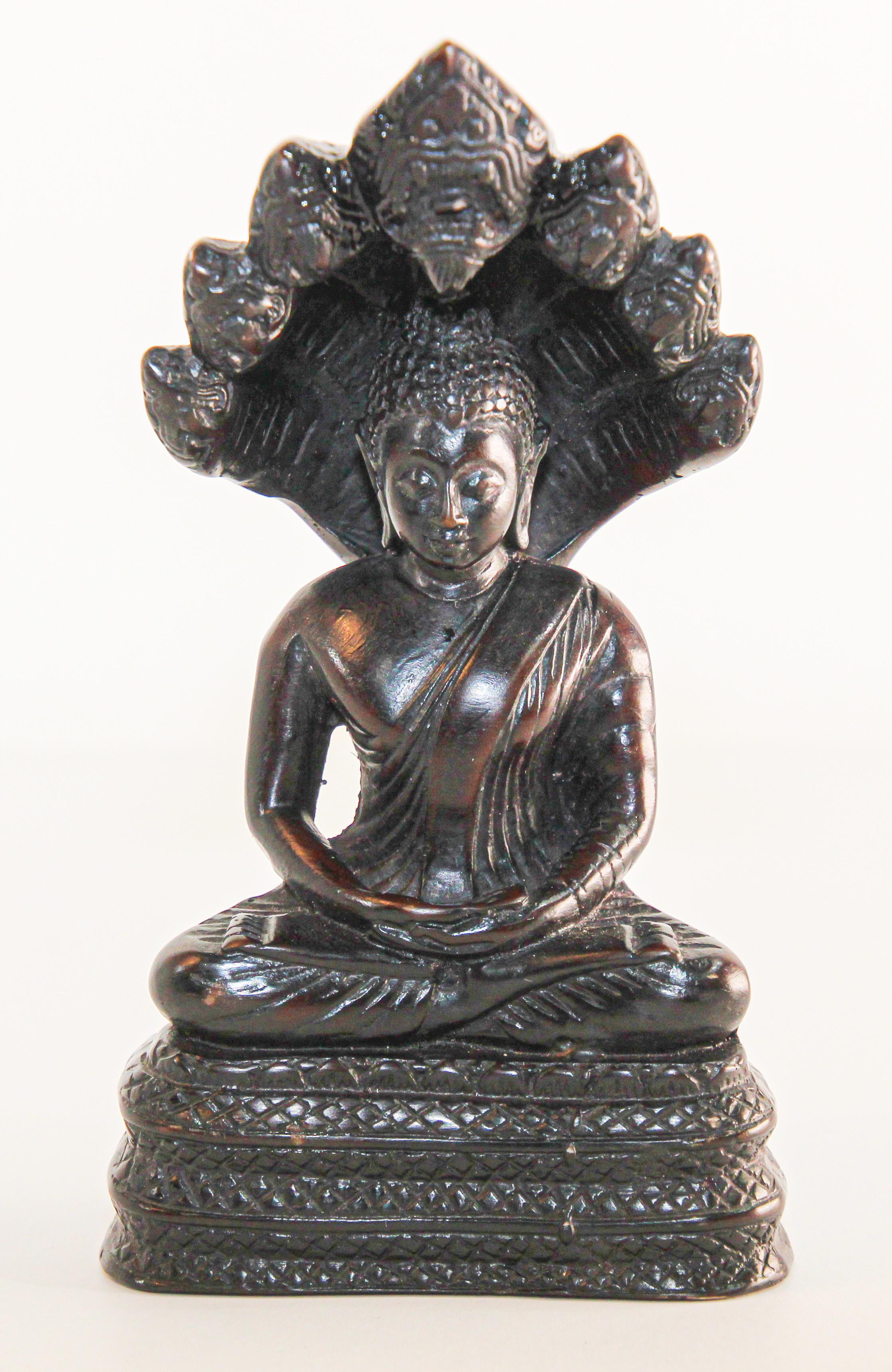 Vintage Naga Meditating Buddha Statue  6