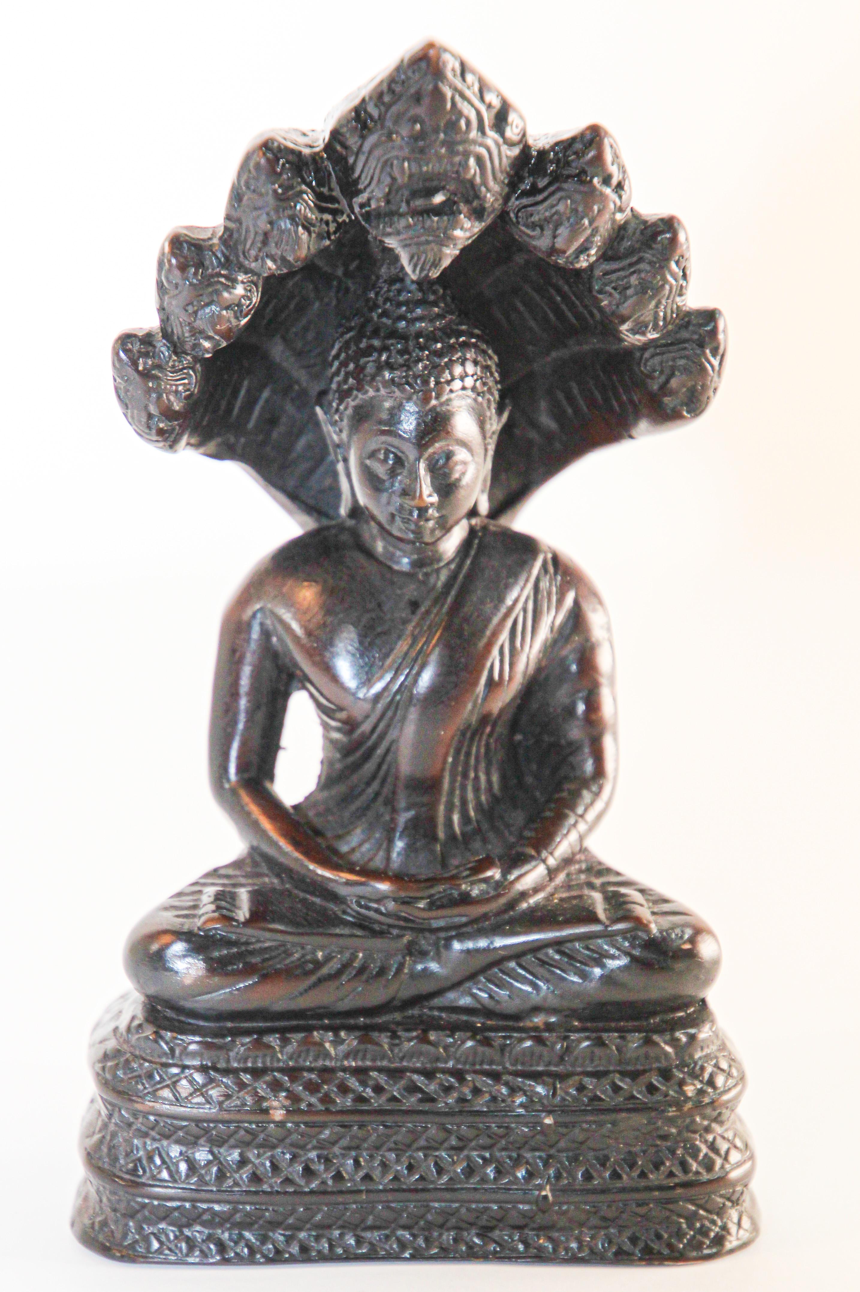 Naga Meditative Buddha-Statue aus Naga  (Volkskunst) im Angebot