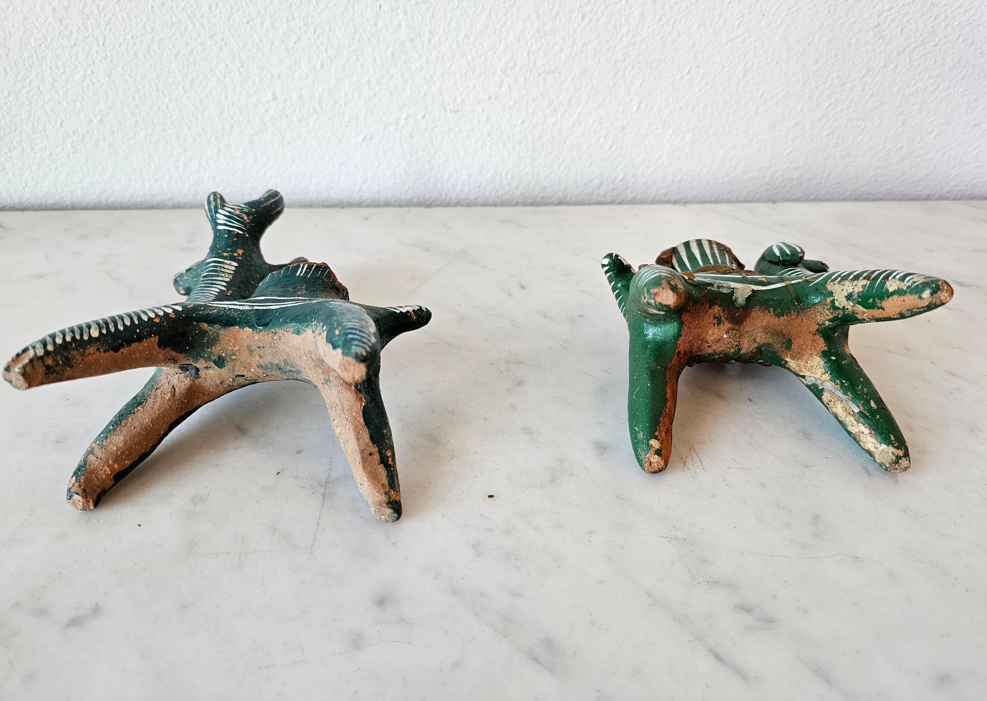 Vintage Nahua-Kerzenhalter mit Tieren aus mexikanischer Volkskunst, Chililico Hidalgo, Nahua-Keramik im Angebot 9